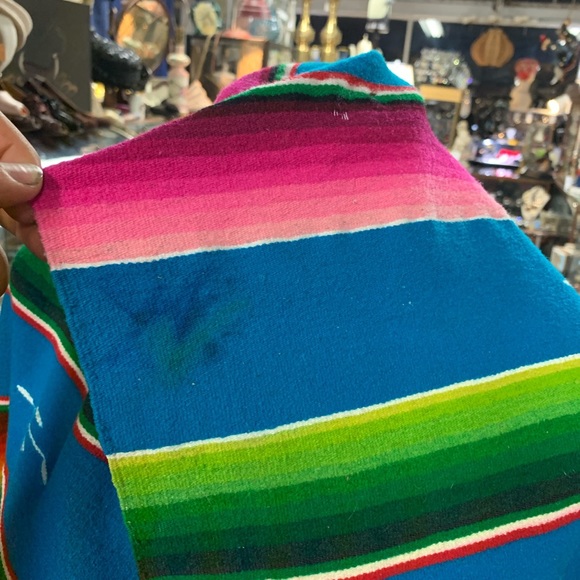 Beautiful Vintage Mexican Saltillo Serape blanket - Picture 5 of 5